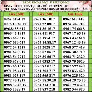 Sim viettel số đẹp đồng giá 150k PL1