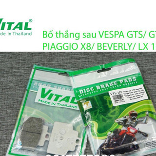 Bố thắng đĩa sau VESPA Piaggio X8, Beverly, GTS, LX 150 hiệu VITAL - Má phanh xe máy, bố thắng đĩa VITAL chính hãng Thái