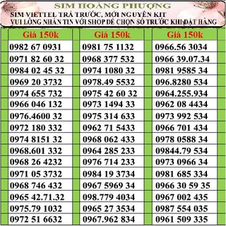 Sim viettel số đẹp đồng giá 150k PL2