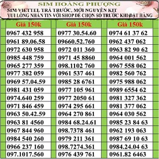 Sim viettel số đẹp đồng giá 150k PL4