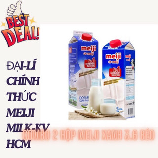  Combo 2 HỘP Sữa tươi thanh trùng meiji XANH  2 hộp  