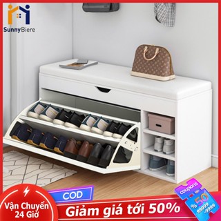 SUNNY Tủ Giày Gỗ Cánh Lật Cao Cấp Kết Hợp Nệm Ghế Ngồi Mang Giày