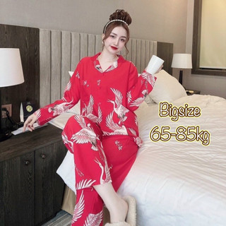 Đồ bộ Pijama Lụa Nhật Bigsize chất đẹp - Tay dài quần dài