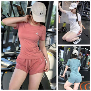 (có túi khoá sườn) Bộ tập nữ quần 2 lớp có túi khoá sườn áo có lưới thông khí chất mát co giãn set đi bơi