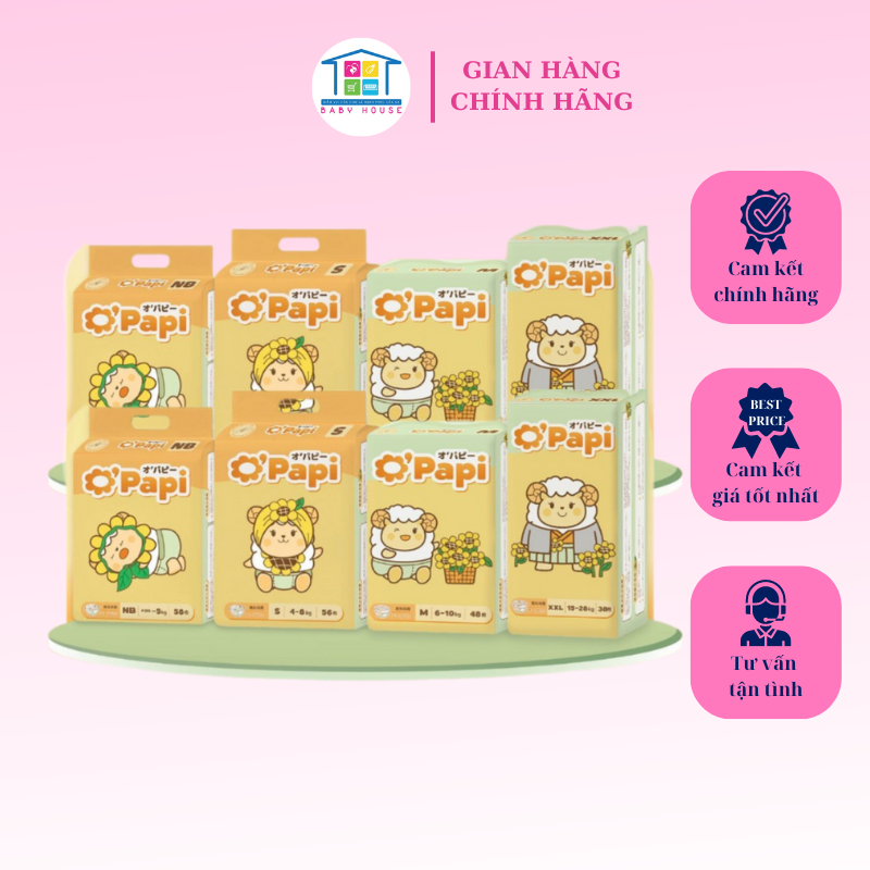 Tã Bỉm O'papi Nhật Bản quần/dán đủ size NB54/S56/M52/M48/L46/XL42/XXL38 (opapi)