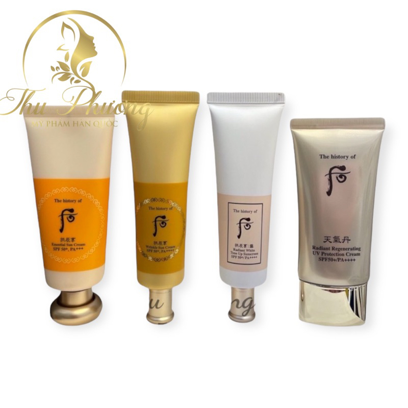 TUÝP KEM CHỐNG NẮNG WHOO VÀNG - WHOO TRẮNG - WHOO TÁI SINH 50ml ( tách set)
