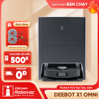 Robot Hút Bụi Lau Nhà Ecovacs Deebot X1 Omni - Lực hút 5000Pa - Hàng Chính Hãng - Bản quốc tế