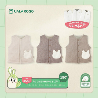  Áo gile nỉ nhung 2 lớp kiểu dáng Hàn Quốc chất liệu bông pha cotton thiên nhiên cho bé từ sơ sinh đến 2 tuổi