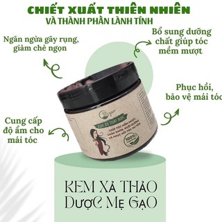 Dầu xả thảo dược Mẹ Gạo giúp tóc mềm mượt, rụng tóc & chẻ ngọn, phục hồi hư tổn do hóa chất