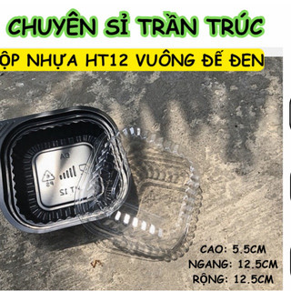 combo 50 Hộp nhựa đế đen HT12 đựng thực phẩm