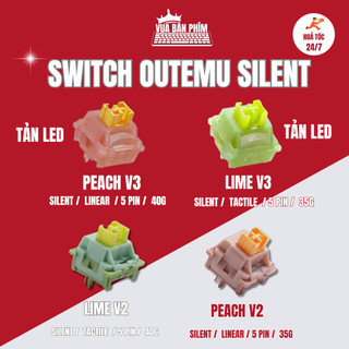 Switch outemu silent peach v2 linear / lime v2 tactile  5pin , không ồn siêu yên tĩnh, giá rẻ dùng cho bàn phím cơ