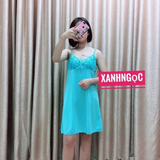 Đầm ngủ thun lạnh 2 dây phối ren