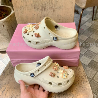 Dép Cross Classic Sandal Crush Clog nữ đế cao 5cm tặng