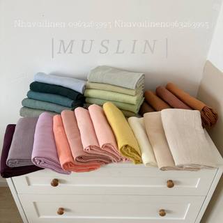 Vải Xô Muslin Nhà Vải Linen Màu Trơn Mặc Nhẹ Thoải Mái Chất Dày Dặn Phù Hợp Cho Cả Nam Và Nữ