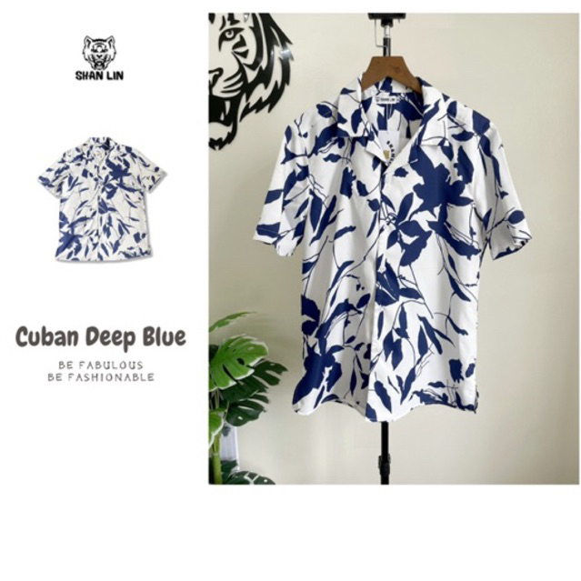 Áo sơ mi Cuban Leaf | SHALIN | Cuban Shirt RSRT chất liệu Thô mịn thoáng mát chống nhăn