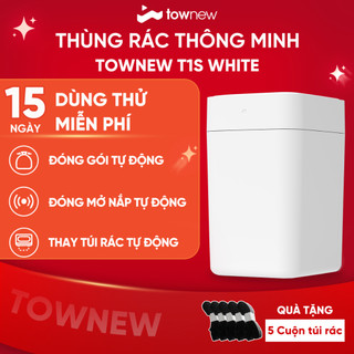 Thùng rác tự động thông minh TOWNEW T1S 15.5L (White)- Tự động hàn túi, thay túi rác - BẢN QUỐC TẾ