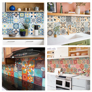 Decal dán tường decor dán bếp kính nhà tắm decor chịu nhiệt dễ lau chùi đề can loại 1- 00
