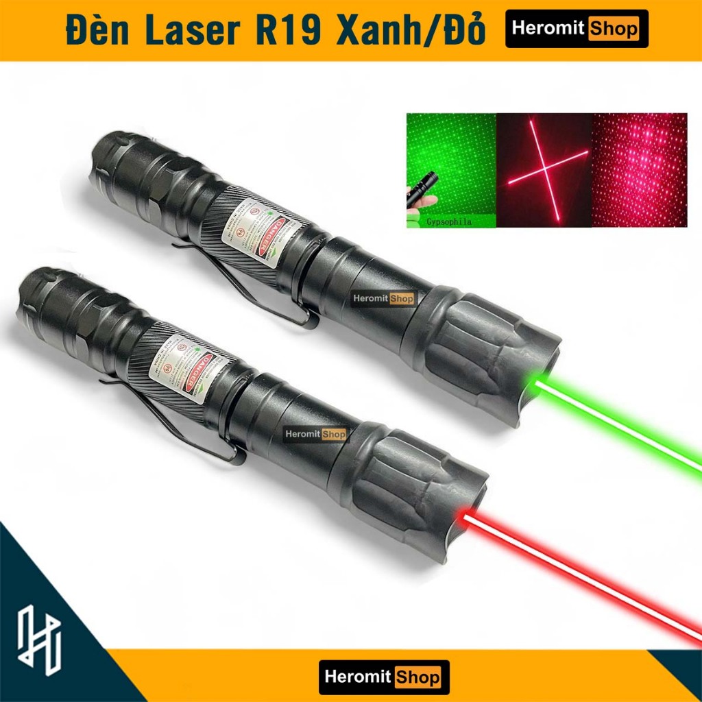 Bút Laser , đèn laser R19 ánh sáng xanh , đỏ , CỰC MẠNH