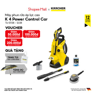 Máy phun rửa áp lực cao Karcher K 4 Power Control Car động cơ từ, công suất 1800W