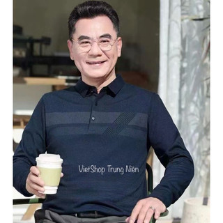 Áo Thun Dài Tay Nam Trung Niên TẶNG BỐ Chất Mềm Mịn Hàng Quảng Châu Đẹp