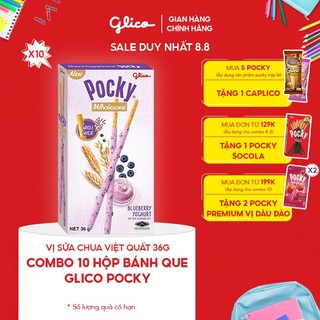Combo 10 hộp Bánh que Glico Pocky Wholesome vị Sữa chua Việt quất 36gr