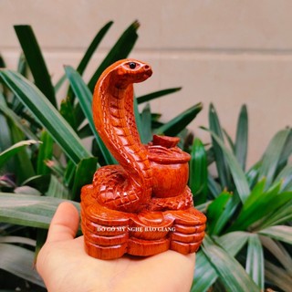 Tượng con rắn gỗ hương cao 12 cm (mẫu mới)
