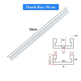 Thanh ray nhôm trượt bàn cưa 50-80-100-122cm