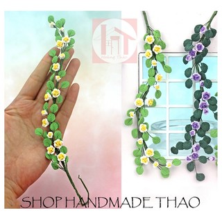 Mô hình dây hoa treo tý hon bằng đất sét trang trí nhà búp bê, roombox
