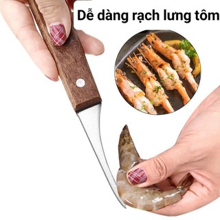 Dao rạch lưng tôm, lấy chỉ tôm, lòng tôm