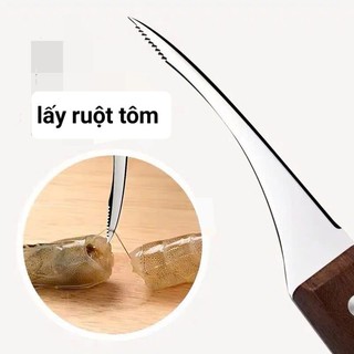 Dao rạch lưng tôm, lấy chỉ tôm, lòng tôm
