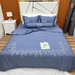 Bộ Chăn Ga Gối ⚡Lụa 80S⚡ Dream City Home Thêu Tay Cao Cấp Phong Cách Châu Âu