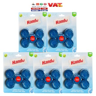 MUA 20 ĐƯỢC 25 GIÁ KHÔNG ĐỔI Bộ 5 vỉ 20+5 viên tẩy làm thơm bồn cầu Hando thế hệ mơi tự động làm sạch và khử mùi bồn cầu