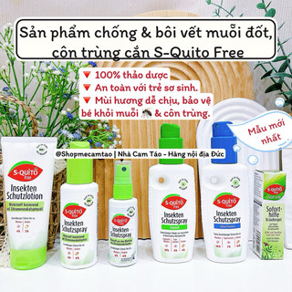Xịt chống muỗi và bôi vết muỗi đốt, côn trùng cắn S-quito free cho bé & gia đình (Hàng nội địa Đức)