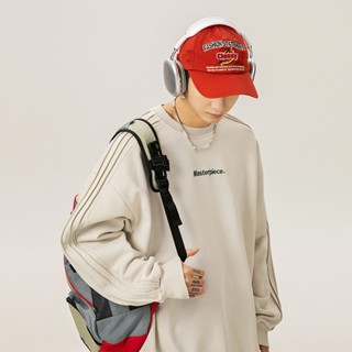 Áo thun dài tay unisex form rộng Sweater phong cách Retro L3867