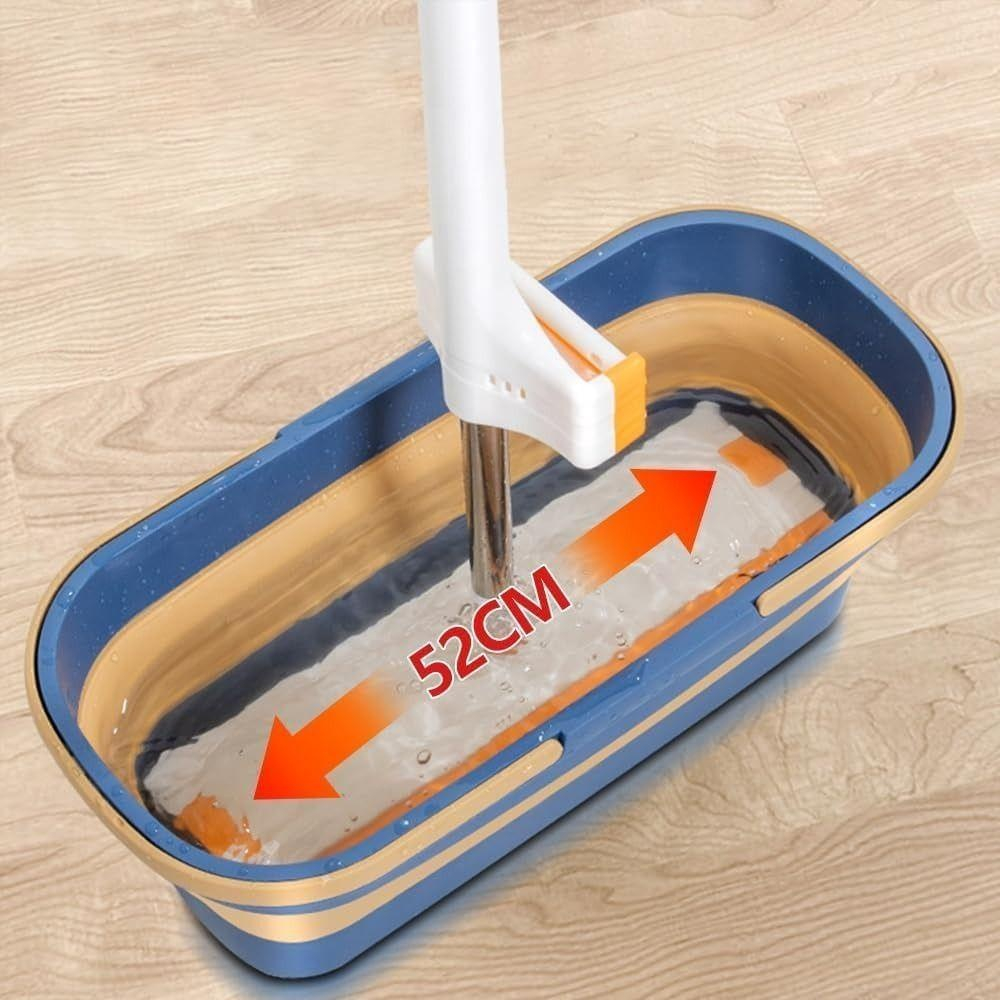 Bộ Chổi Lau Nhà Gấp Gọn Tặng Kèm Chậu và 4 Miếng Lau Mới Nhất, Chổi Lau Nhà Kèm Thùng gấp gọn Tặng 4 miếng lau