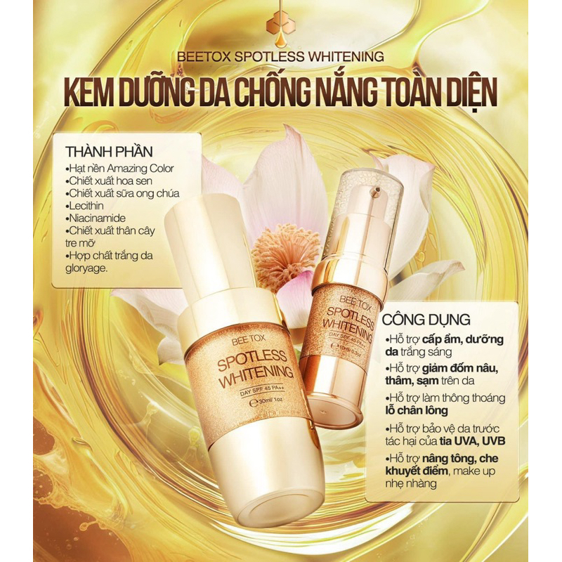 Kem Dưỡng Da Chống Nắng Toàn Diện Bee Tox - Hỗ Trợ Dưỡng Trắng Da