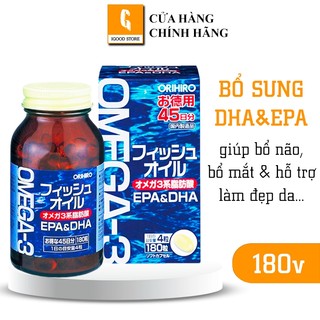 IGOOD - Dầu cá Omega 3 Orihiro fish oil, Omega 3 EPA & DHA Orihiro Nhật Bản hộp 180 viên