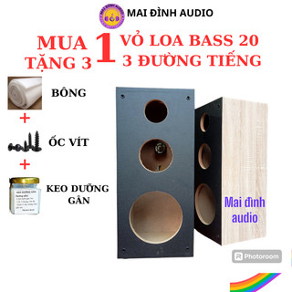 Vỏ loa 2 tấc bass 20, 3 đường tiếng, thùng loa bass 20 dùng 1 trung 12,1 trble 10, vỏ dán vân gỗ cao cấp tặng kèm bông