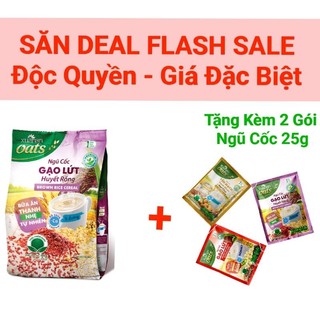Ngũ Cốc Gạo Lứt Huyết Rồng ít đường 400g(2 Gói GLHR 200g) Tặng 2 gói ngũ cốc 25g - Date 12.2024