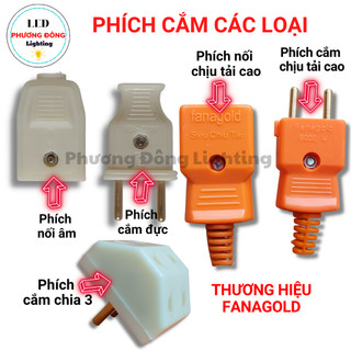 Phích cắm 4 ly - phích nối âm - phích cắm/ phích nối chịu tải cao 6000w - phích cắm chia 3 ổ cắm