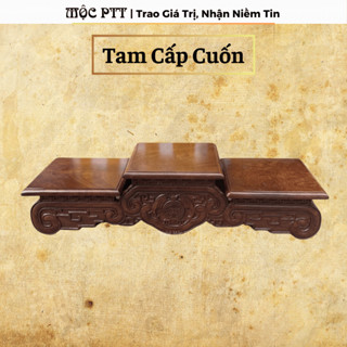 Tam cấp ,Tam sơn Đế Bát Hương màu Óc Chó mẫu Con Dơi gỗ Hương Đá kích thước Mặt 12 đến 22 Cm
