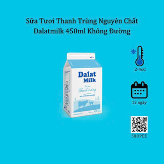 Sữa tươi thanh trùng đà lạt milk 450ml