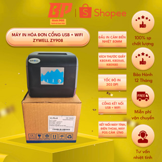 [CÓ XUẤT VAT] [CÓ GIAO HỎA TỐC] Máy in ZY908 cổng USB + WIFI | Máy in bình luận, in hóa đơn kết nối điện thoại, máy tính
