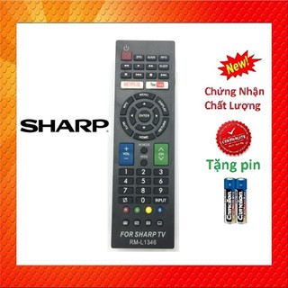 Điều khiển tivi SHARP RM-L1346 Smart internet-tặng kèm pin dung lượng cao -Remote SHARP L1346 hàng chất lượng cao