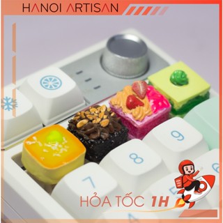  Nút Bàn Phím Cơ KeyCap Lẻ Bánh Kem Độc Quyền - Keycap Artisan Ice Cream - Matcha Dâu Socola hạnh nhân Chanh leo 
