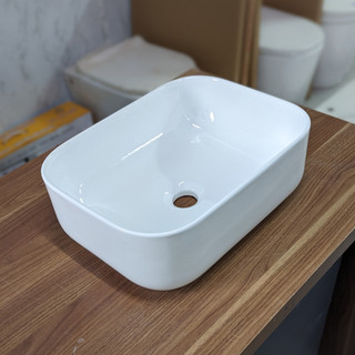 Chậu rửa mặt - Lavabo chữ nhật đặt bàn 618  (KT 40x30cm)