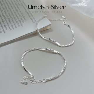 Lắc tay bạc nam nữ vòng tay đôi khắc tên chất liệu bạc s925 - Umelyn Silver 