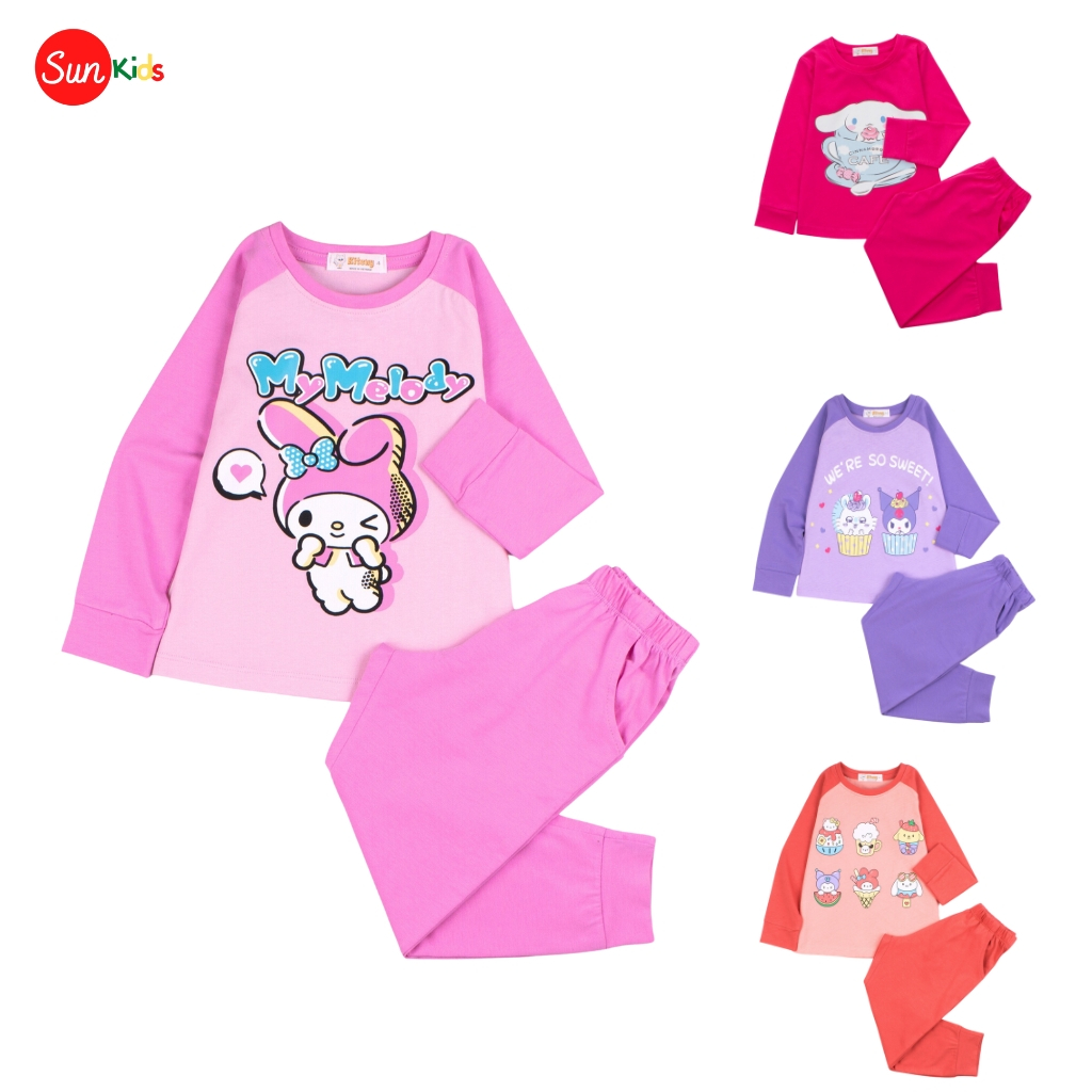 Bộ thu đông cho bé gái, đồ bộ thun bé gái chất cotton mềm mát, size 2-10 tuổi  - SUNKIDS
