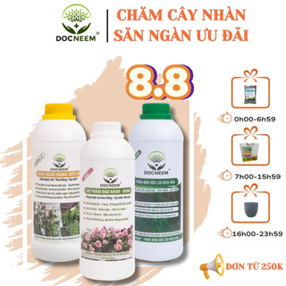 Combo Phân bón hữu cơ toàn diện cho hoa hồng, cây cảnh, 3 lít, giúp cây nhiều mầm, sai hoa, chính hãng DOCNEEM