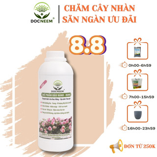 Chế phẩm đậu nành humic hữu cơ DOCNEEM, giàu đạm, bổ sung trứng, chuối, kích mầm hoa hồng, rau sạch, cây cảnh, chai 1L